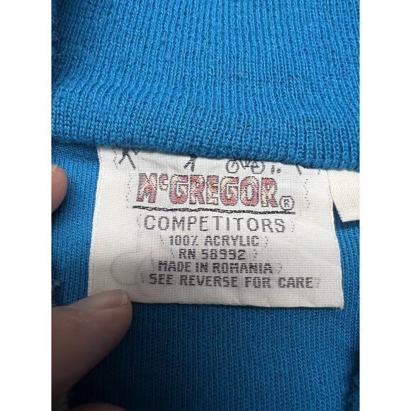 Vintage McGregor Mens Track Jacket Large Full Zip Tennis Varsity 80s Activewear - Picture 3 of 8